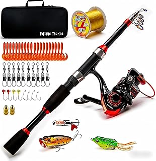Collapsible Fishing Rod and Reel Combo, BalanZze Telescopic Fishing Rod with Spinning Reel, Portable Collapsible Fishing Pole Kit for Saltwater and Freshwater – Ideal Fishing Gift product image