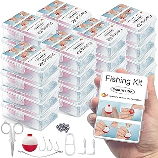 24 Pack Mini Fishing Kits Bulk Small Emergency Survival Fishing Kits Outdoor Compact Fishing Tackle Kits with Case for Beginner Christmas Shoebox Fillers for Fishing Party Favors product image
