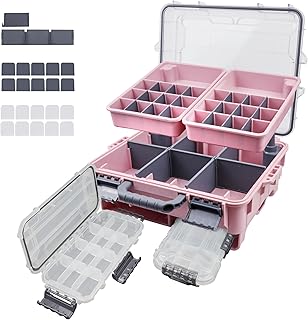 RUNCL Universal Fishing Tackle Box with Two Small Tackle Tray, Removal Inside Design Waterproof Trunk Storage Box, Thicker Floating Airtight Stowaway, Xmas Surprise Fishing Gifts for Men Women product image