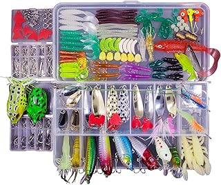 Fishing Lures Freshwater Bait Tackle kit.Tackle Box Including crankbaits topwater Lures,Jigs,Spoons and More Fishing Gear Set.Suitable for Bass Trout Salmon. product image