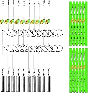 10Pcs Drop Shot Ready Rigs Kit with 2 Fishing Wacky Hooks,No Snag Skinny Sinker(1/2oz,3/8oz,1/4oz.1/5oz.), Spinner Blades， Fishing Bass Rig Cylinder Saltwater Freshwater product image