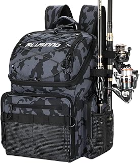 PLUSINNO Cooler Fishing Backpack with Rod Holders 45L Large Water-resistant Fishing Tackle bag Store Fishing Gear Fishing Gifts for Men Father, Sport Bags product image