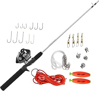 Zebco 202 Zeebee Spincast Reel and Fishing Rod Combo, Size 30 Reel, 29-Piece Eagle Claw Tackle Kit product image