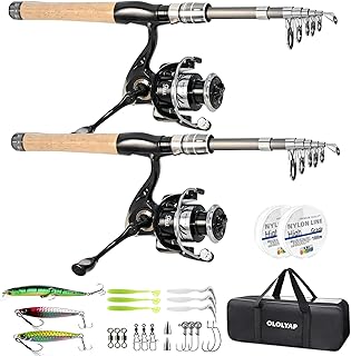 Fishing Pole Combo 2PCS Carbon Fiber Fishing Rod and Aluminum Reel Combos with Carrier Bag Sea Saltwater Freshwater Fishing Rod Reel Kit product image