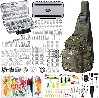 482 Pcs Fishing Tools Kit Fishing Accessories Kit Include Fish Hook Lures Hook Remover Lip Gripper Backpack for Men Women Gifts product image