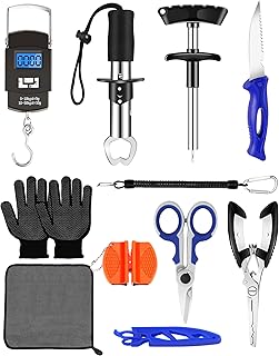 Fishing Tool Kit - Fishing Pliers, Hook Remover, Fish Gripper，Fish Scale, Fish Knife, Saltwater Fishing Gear with Sharpeners, Best Gifts for Men product image