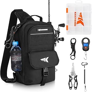 KastKing Everyday Essential Sling Tackle Bag & Tool Set, Fishing Scale & 3500-Tackle Box Waterproof, 7" Pliers, Lip Gripper - Fishing Gear and Gift for Men product image