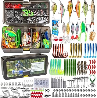 THKFISH Fishing Lures Kit, Bass Fishing Gear Kit for Freshwater Tackle Box with Tackle Included Topwater Baits, Swimbaits, Frog, Fsihing Bait Accessories Gift for Men product image