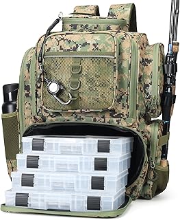 WANOON Fishing Backpack, Ttackle Bag,with Tackle Boxes. Large Fishing Bag Strong Materials product image