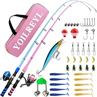 Collapsible Telescopic Fishing Rod and Reel Combo Push Button Small Fishing Pole Kit Beginner Youth Boys Fishing Starter Set Tackle product image