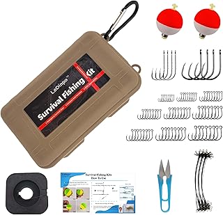 Mini Survival Fishing Kit Small Emergency Fishing TackleBox Pocket Outdoor Fishing Set Travel Party Fishing shoebox Surf Survivalist Fishing Accessories Pack Fishing Gear Gifts for Starter Men product image