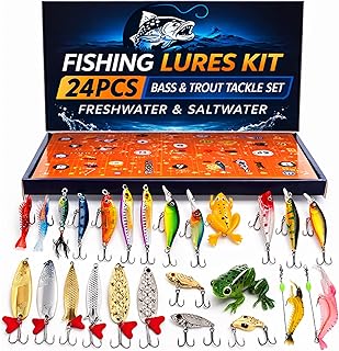 Fishing Lures Kit for Freshwater & Saltwater – Complete Fish Assorted Baits, Ideal Gift for Fishing Lovers, Kids & Adults product image