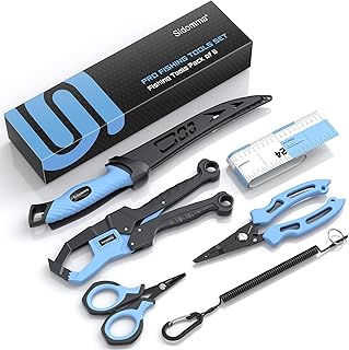 Sidomma Pro Fishing Gear and Equipment Tools Accessories Kit with Fishing Pliers Fillet Knife Scissors Fish Lip Gripper Fish Ruler Fishing Gifts for Men Saltwater Fishing Fly Fishing Ice Fishing product image