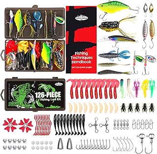 FONMANG Fishing Lures - Tackle Box with Tackle Included, Fishing Kit with VIBs, Frogs, Minnows, Soft Baits, Hooks & Weights Accessories, Freshwater Lure Kit for Bass Walleye Trout product image