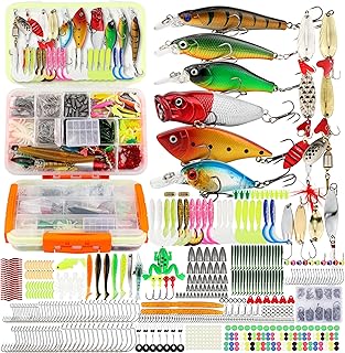 Fishing Tackle Box Set – Lure Kit for Freshwater & Saltwater, Crankbaits, Spinnerbaits, Soft Plastics, Jigs, Weights, Hooks – All-in-One Fishing Gear for Men product image