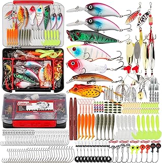 Fishing Tackle Box Set – Lure Kit for Freshwater & Saltwater, Crankbaits, Spinnerbaits, Soft Plastics, Jigs, Weights, Hooks – All-in-One Fishing Gear for Men product image