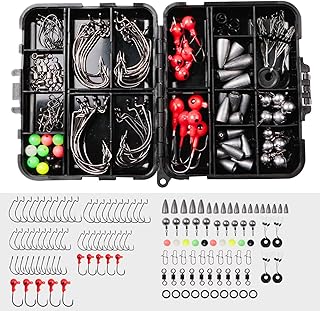 WOLFSKIN Fishing Tackle Box, 148pcs Tackle Set, Portable Fishing Gear Kit, Include Fishing Hooks, Weights, Jigs, with Other Accessories, for Carp Bass Trout, Sea Fishing Freshwater, Gift for Men product image