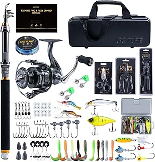Goture Fishing Rod and Reel Combos-Telescopic Fishing Pole Spinning Reel Lures Set with PC Hard Shell Suitcase, Telescopic Rod Reel Combo Kit for Starter Travel Saltwater, Gifts for Men product image