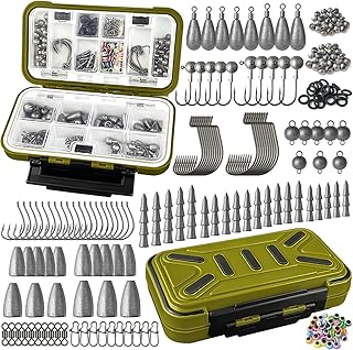 Fishing Accessories Kit, 264/423PCS Fishing Tackle Box with Hooks, Weights, Sinkers for Bass Trout, Gifts for Men,Kids product image