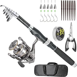 Fishing Rod, Telescopic Fishing Rod and Reel Combo, Collapsible Travel Fishing Pole Rod Starter Kit, Carbon Fiber Fishing Rods and 12 +1 Bearings Stainless Steel, Fishing Gifts for Men Adults product image