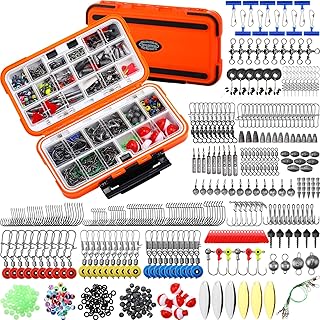 602 Pcs Fishing Tackle Accessories Kit, Organized Fishing Tackles Box with Tackle Included, Fish Hooks, Weights Sinkers, Swivels, Beads Gear and Equipment Set, Fishings Gift for Men product image