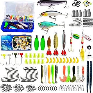 145PCS Fishing Tackle Box Kit with Tackle Included, Fishing Lures, Fishing Hooks & Fishing Accessories Kits for Freshwater Fishing Gear, Great Gifts for Fishingman product image