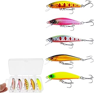 Bass Fishing Lure Lures Kit-Jerkbaits for Shallow Diving Crankbait 45-Degree Bill 3D Eyes,Loud Rattle Saltwater Catfish Trout Lure Artificial Crankbait product image