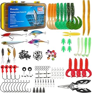 140PCS Fishing Tackle Box with Lures Hooks Kit, Fishing Gear Lures with Pliers, Bionic Baits,Hooks, Weights Freshwater, Saltwater and Accessories for Men Kids Fishing Tackles Gift Bass Trout product image