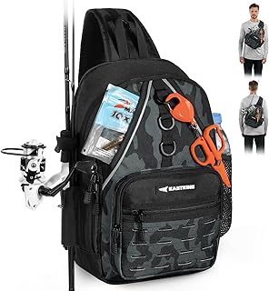 KastKing Karryall Sling Tackle Bag–Fishing Sling Pack,Fishing Backpack With Rod Holder,MOLLE System,Soft Bait & Gear Storage product image