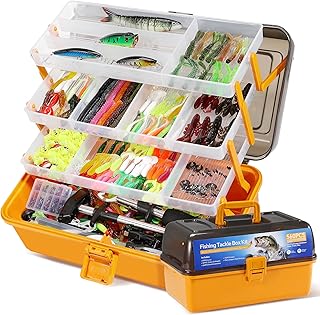 560Pcs Fishing Tackle Box Kit with Lures, Pliers, Hooks & Accessories - 4-Layer Waterproof Storage Box - Complete Fishing Gear Set for Freshwater/Bass Fishing - Ideal Gift for Men product image