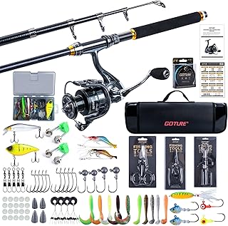 Goture Fishing Rod and Reel Combos,1.8M-2.7M Telescopic Fishing Pole Spinning Reel Line Lures Set with Carrier Bag,Telescopic Rod Kit for Starter Travel Saltwater Freshwater Gear Gift product image