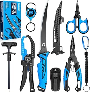 PLUSINNO Fishing Gear, Fishing Tools, Fishing Accessories, Corrosion Resistant Fishing Pliers Kit, Fishing Knife, Floating Fish Lip Gripper Fishing Gifts for Men, Gifts for Fishermen product image