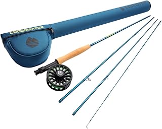 Redington Crosswater Fly Fishing Outfit – 4-Piece Fly Rod with Crosswater Reel, Rio Mainstream Fly Line & Zippered Travel Case – Complete Starter Kit product image