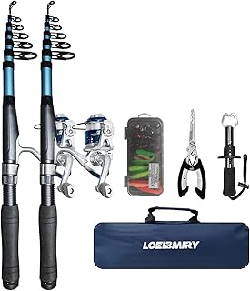 Telescopic Fishing Rod Reel Kit 2PCS 6.89FT Collapsible Pole Spinning Reel Combo with Fishing Lures Fishing Gripper Fishing Pliers Portable Fishing Gear Set for Saltwater Freshwater Travel product image