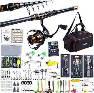 Goture Fishing Rod and Reel Combos, 1.8M-2.7M Carbon Fiber Telescopic Fishing Pole with Spinning Reel, Lures Set, 900D Carrier Bag, Travel Full Kit for Freshwater Saltwater, Beginners & Anglers product image