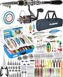 PLUSINNO Fishing Rod, Telescopic Fishing Rod and Reel Combo, Collapsible Travel Fishing Pole Rod Starter Kit, Carbon Fiber Fishing Rods and 12 +1 Bearings Stainless Steel, Fishing Gifts for Men Adults product image