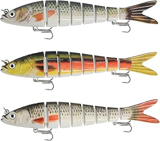 Fishing Lures for Bass Trout, Multi Jointed Swimbaits Bionic Swimming Bait, Slow Sinking Crankbaits Bass Lures Freshwater Saltwater Fishing Gear Bait product image
