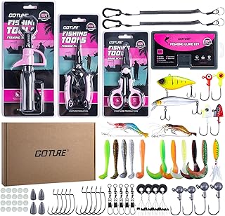 Goture Fishing Tool Kit,Fishing Pliers,Fillet Knife with Sheath,Fish Lip Gripper,Fish Hook Remover,Lanyard,Line Scissors,Sharpener,Stainless Steel Soap,Saltwater Gear Kit,Red/Pink,Gifts for Men/Women product image
