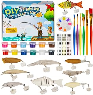THKFISH DIY Fishing Lure Kit - Kid-Friendly Lures Making kit Customizing Lures, Includes Paint & Brushes, Perfect Fishing Gifts and Crafts for Kids, Tackle Box Must-Have product image