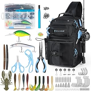 Calamus Catchpack Fishing Sling Tackle Bag & Tool Set, 3500 Tackle Box & Fishing Gear with Fishing lures, Fishing Pliers, Fishing Scissors, Lip Gripper, Wacky Tool product image