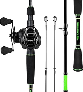 KastKing Zephyr Dual-Tip Fishing Rod and Reel Combo,Spinning & Baitcaster Combo,Dual Tips Section for Different Powers,IM6 Graphite 2-Piece Rod with Extra Tip,Sensitive & Powerful,Freshwater Fishing product image