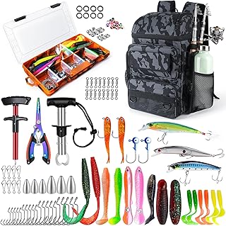 Fishing Backpack With Fishing Gear, 45L Large Fishing Backpack with 4 Rod Holders,Camouflage product image