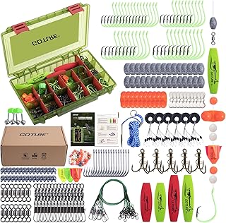 Goture Catfish Rig Making Kit,274pcs/300pcs Catfishing Tackle with Luminous Fishing Hook Swivel Sinker Weights Rattle Float Bobber Stoppers,Catfish Rigs Accessories with 3600 Tackle Box,Gifts for Men product image