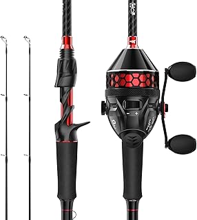 KastKing Brutus Twin-Tip Fishing Rod and Reel Combo, Baitcaster, Spinning & Spincast Combos, IM6 Graphite 2-Piece Rod with Backup Tip Section, EVA Handle, Durable & Sensitive, Freshwater Fishing product image