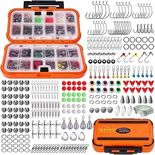 Fishing Tackle kit, 308pcs Fishing Accessories Kit, Fishing Hooks, Split Shot Fishing Weights, Swivels, Beads, Lures –Fishing Gear Set for Bass Trout Catfish, Ideal Fishing Gifts for Men product image