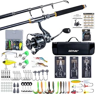Goture Fishing Rod and Reel Combos,1.8M-2.7M Telescopic Fishing Pole Spinning Reel Line Lures Set with Carrier Bag,Telescopic Rod Kit for Starter Travel Saltwater Freshwater Gear Gift product image