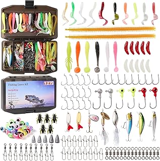 Fishing Lures,127PCS Tackle Box with Tackle Included,Glide Bait,Spoon,Hooks,Weight & Accessories,Fishing Bait Lure Gear Set,Bass,Trout Freshwater Saltwater product image