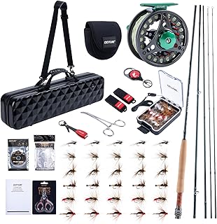 Goture Fly Fishing Rod and Reel Combo with Fly Rod & Gear Case, 9FT 4-Piece Fly Rod, Pre-Spooled Reel, Fly Line, Flies, Leader, Tippet, Forceps, Nipper and Complete Starter Kit product image