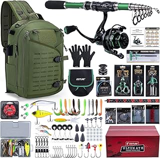 Goture Fishing Kits for Adult,Fishing Pole and Reel Combo, OpenSide Fishing Sling Tackle Storage Bag with 3 Tackle Boxes,Gift for Men product image