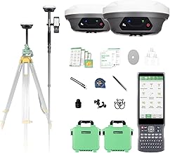 E1 Lite GNSS RTK Surveying Equipment, RTK GNSS GPS with IMU Rover & Base, GPS RTK Handheld Collector with Software, 1cm Accuracy, 1408 Channels, 60° Tilt Survey, 10-15km UHF Range product image